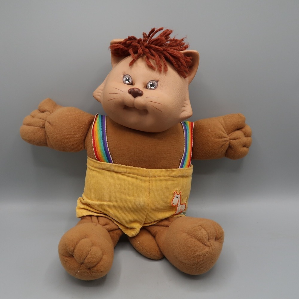 Vintage Coleco 1983 Cabbage Patch Kids KOOSAS Girl Brown Cat Animal Doll